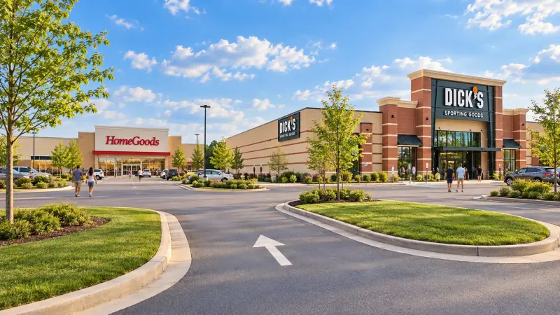 The new Dick's Sporting Goods and HomeGoods stores at Broadway Square in Tyler, Texas